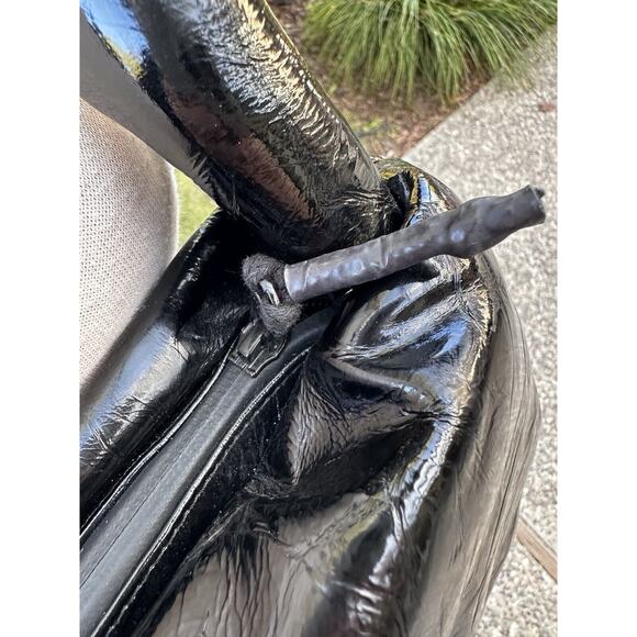 KASSL Editions Bag Lady Leather Lacquer Black Knotted Handle - Picture 7 of 13